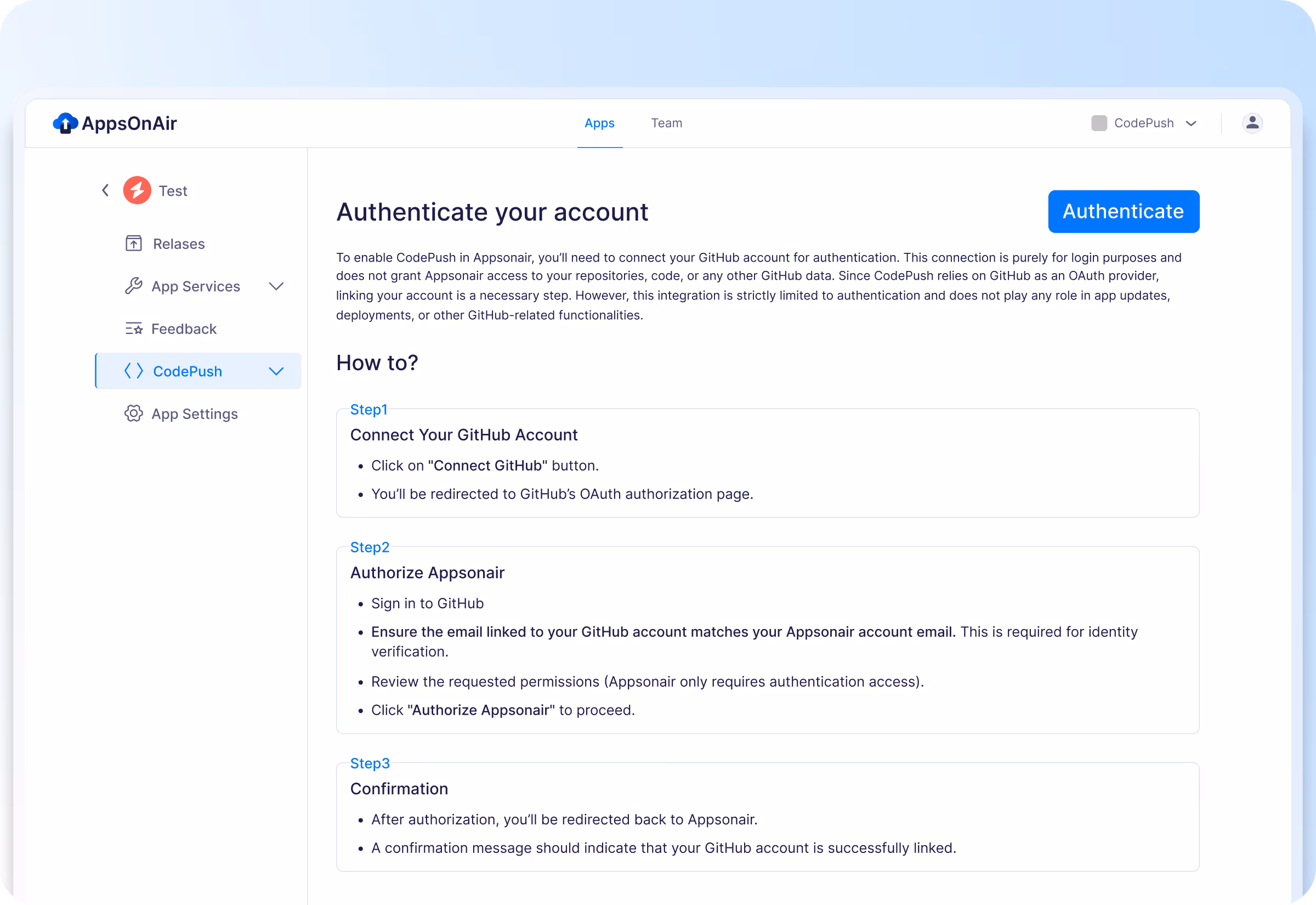 Set Up Your App